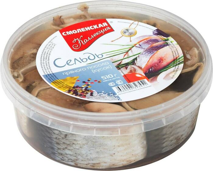 Сельдь кусочки Смоленская коллекция 510г "Смоленская коллекция" в Воронеже. Картинка