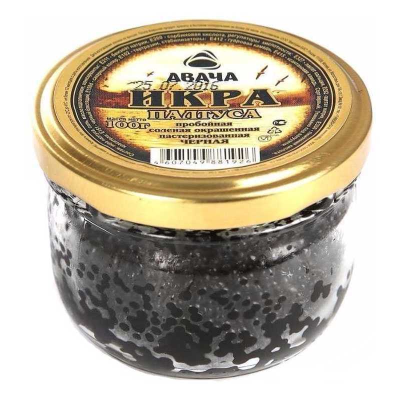 Икра палтуса "Авача" (Виктория) черная 100г стеклянная банка в Воронеже. Картинка