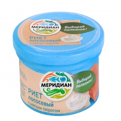 Риет лососевый с мягким творогом (ЭКО) 100г "Меридиан" в Воронеже. Картинка