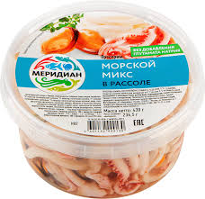 Морской микс в рассоле "Меридиан" 430г (пл.банка) "Меридиан" в Воронеже. Картинка