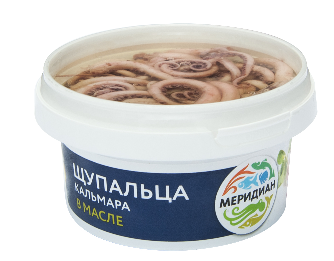 Щупальца кальмара в масле "Меридиан" 180г "Меридиан" в Воронеже. Картинка