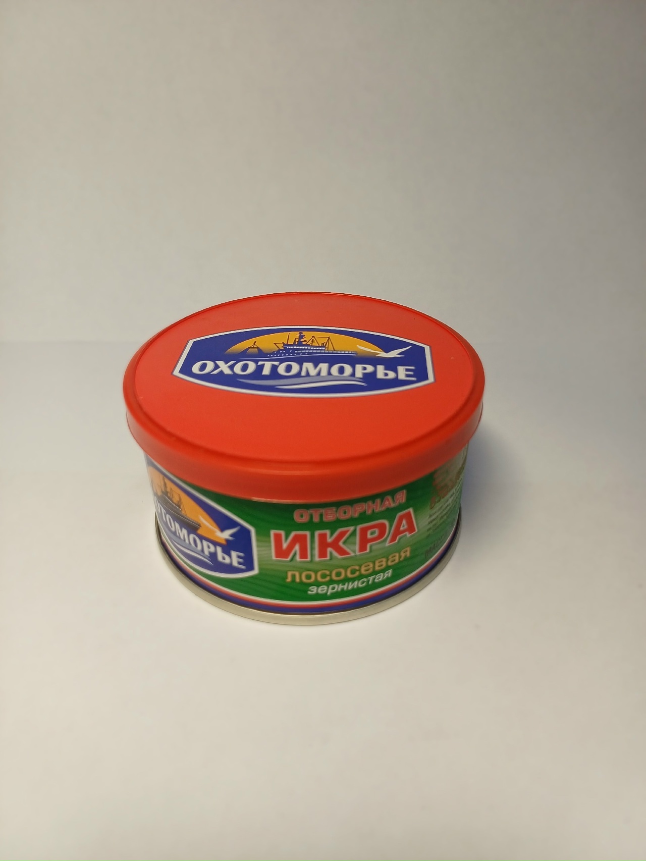 Икра лососевая "Охотоморье" "Отборная" (ООО Компания "Картас-Морепродукт") горбуша 130г ж/б в Воронеже. Картинка