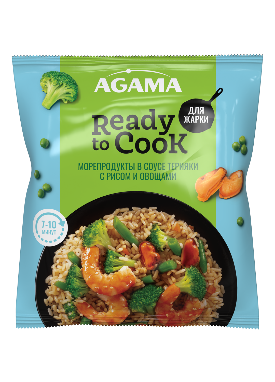 Морепродукты рис терияки 320г Agama Ready to Cook в Воронеже. Картинка