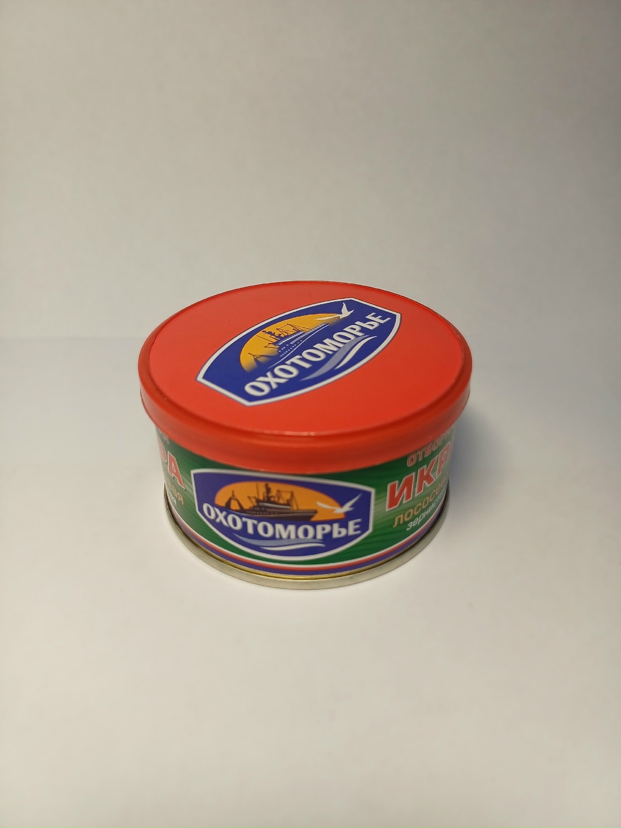 Икра лососевая "Охотоморье" "Отборная" (ООО Компания "Картас-Морепродукт")  кета 130г ж/б в Воронеже. Картинка